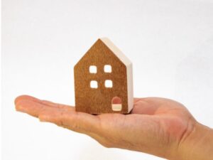 手のひらの上の家のミニチュア